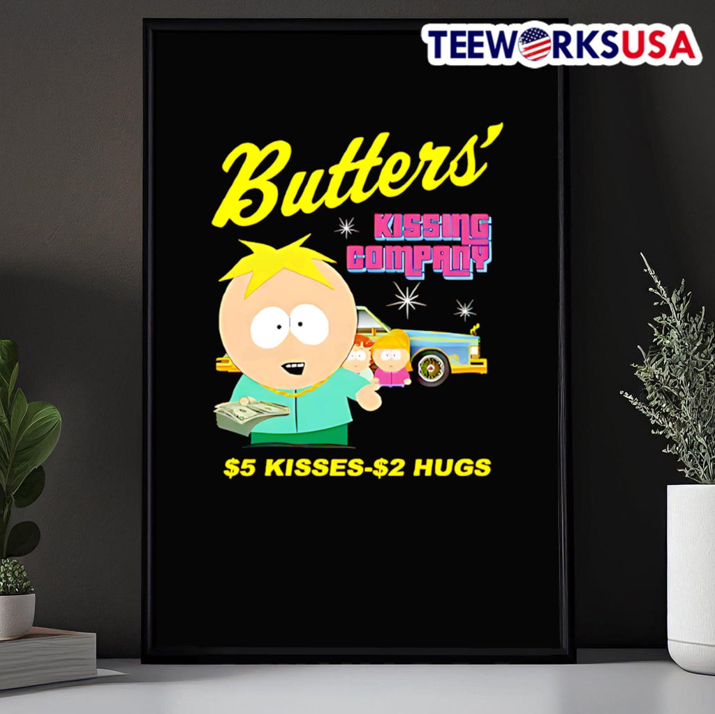 South Park Butter's kissing company 5 kisses 2 hugs - Adult & Kids T-Shirts, Sweatshirts & Hoodies apparel design preview 5