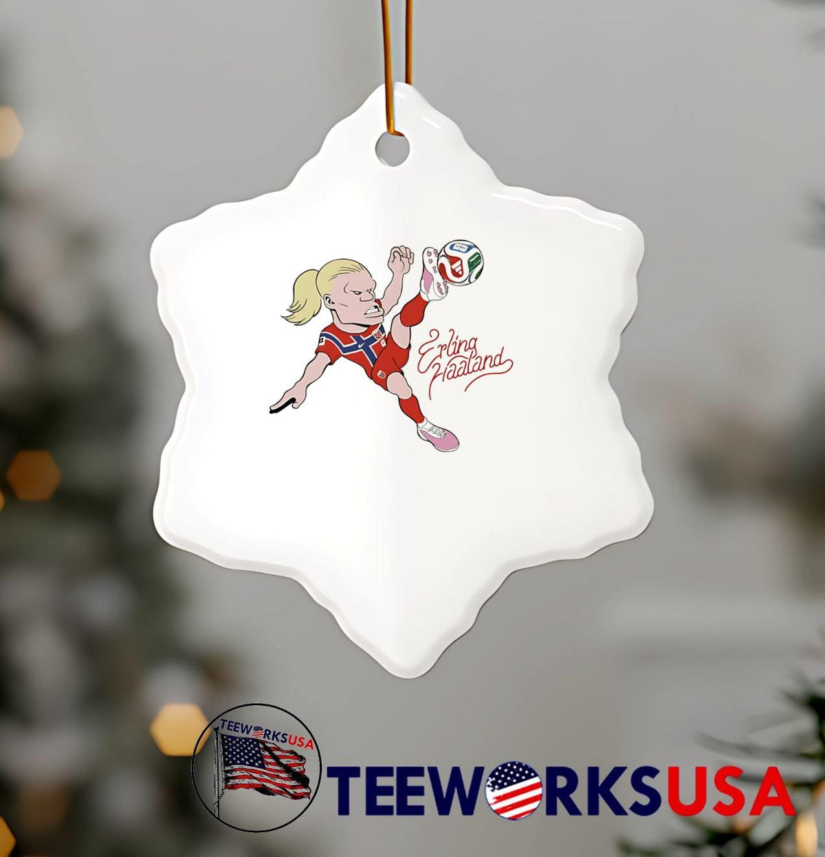 Erling Haaland Kick Soccer Ball Norway National Team - Adult & Kids T-Shirts, Sweatshirts & Hoodies apparel design preview 5