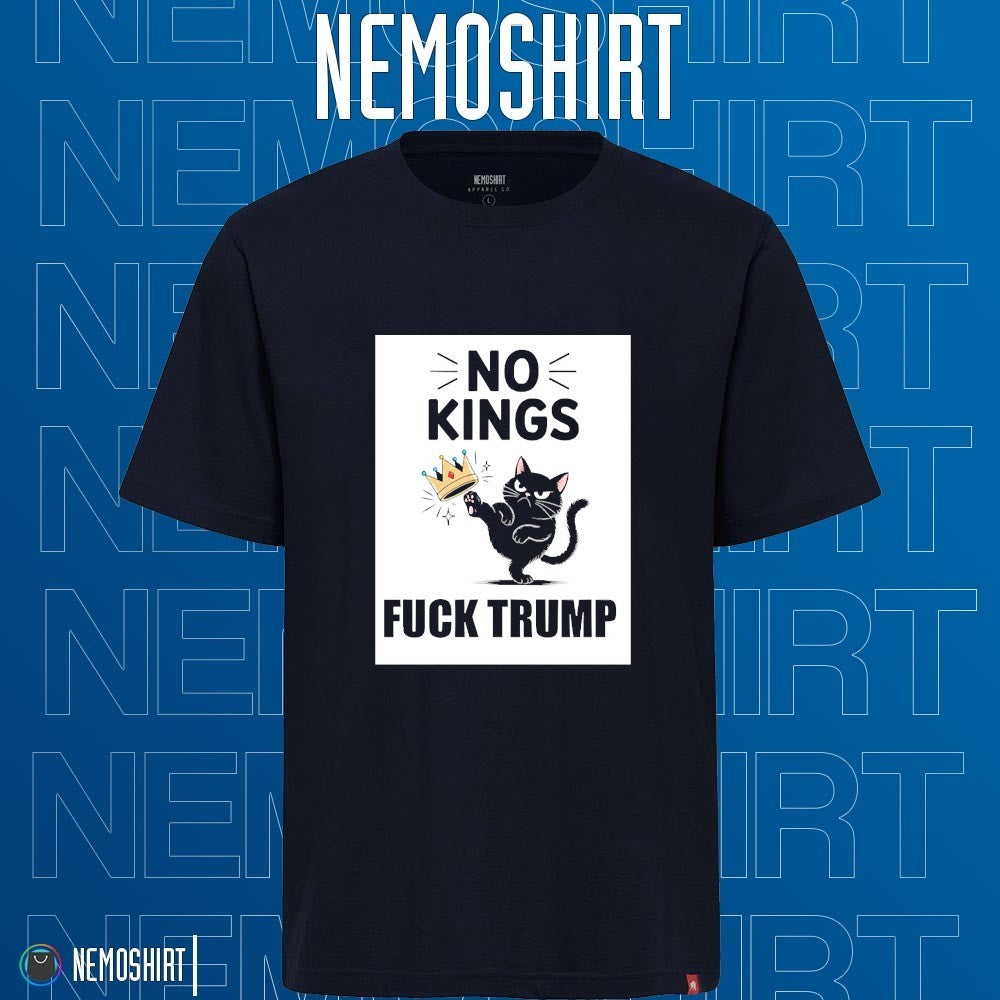No kings fuck Trump black cat - Adult & Kids T-Shirts, Sweatshirts & Hoodies apparel design preview 1