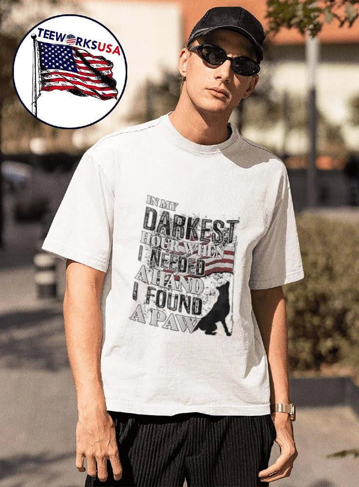 In My Darkest Hour When I Needed A Hand Found Paw Dog - Adult & Kids T-Shirts, Sweatshirts & Hoodies apparel design preview 1