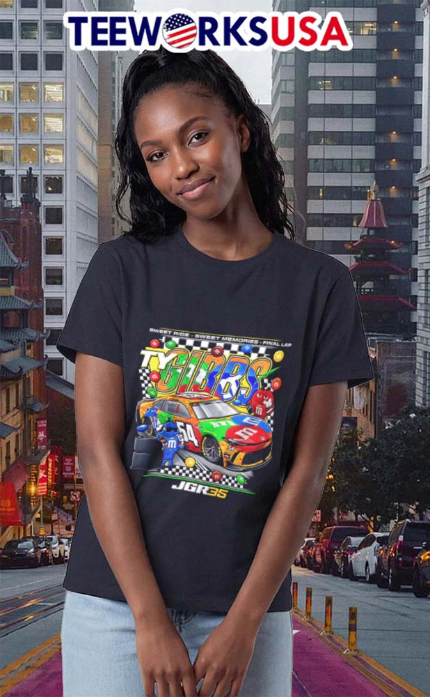 Ty Gibbs Sweet Ride Memories Final Lap JGR 54 - Adult & Kids T-Shirts, Sweatshirts & Hoodies apparel design preview 2
