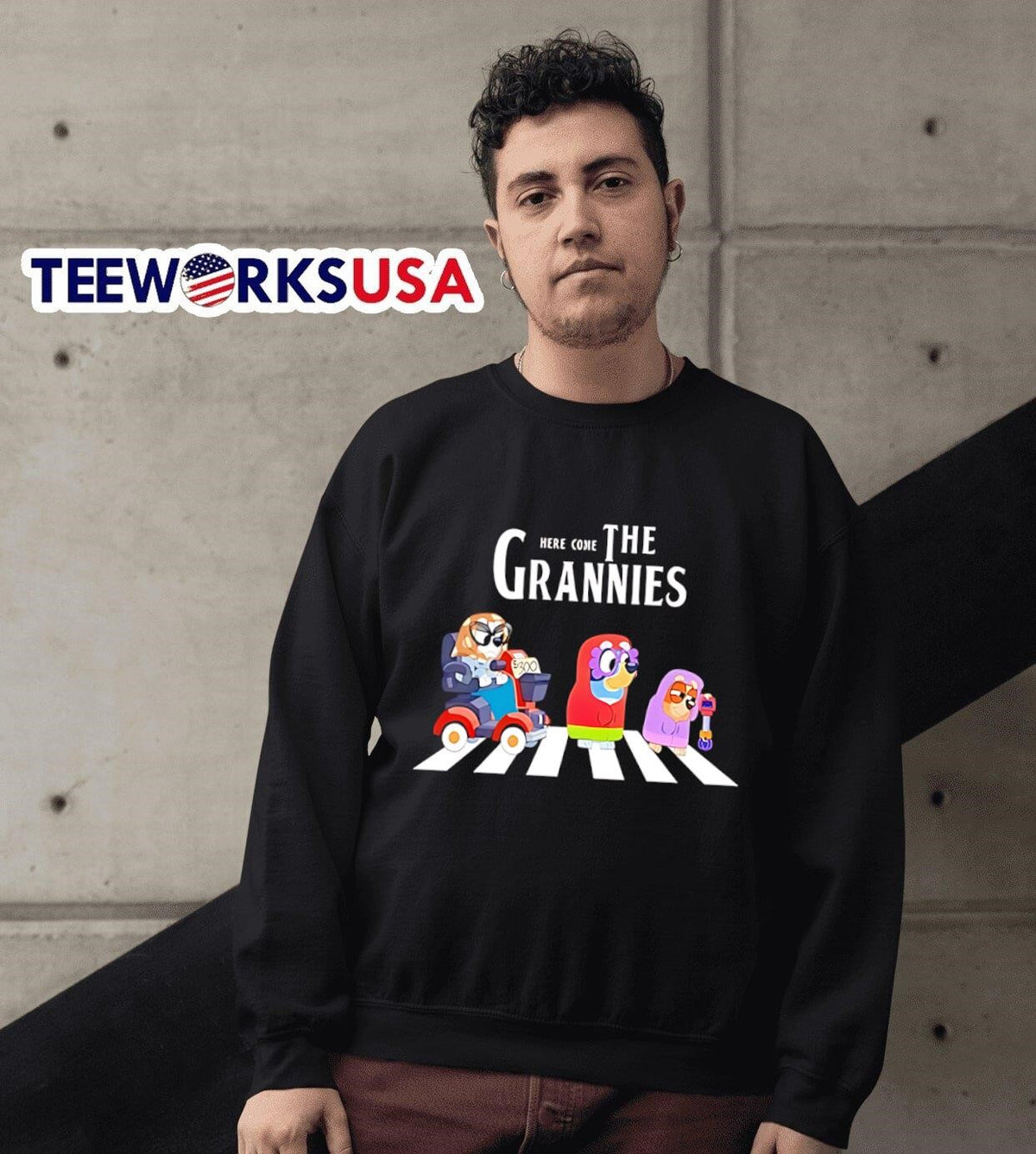 Here come the Grannies Abbey Road - Adult & Kids T-Shirts, Sweatshirts & Hoodies apparel design preview 6