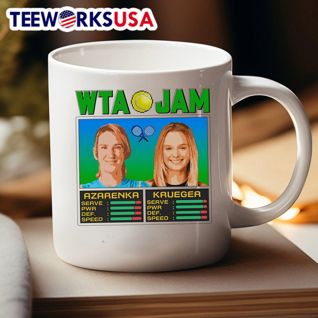 WTA Jam Azarenka and Krueger - Adult & Kids T-Shirts, Sweatshirts & Hoodies apparel design preview 4