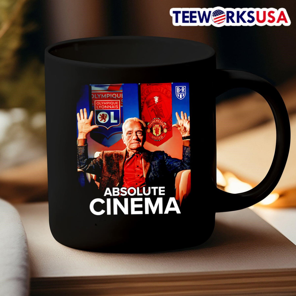 Absolute cinema Lyon and Manchester United - Adult & Kids T-Shirts, Sweatshirts & Hoodies apparel design preview 3