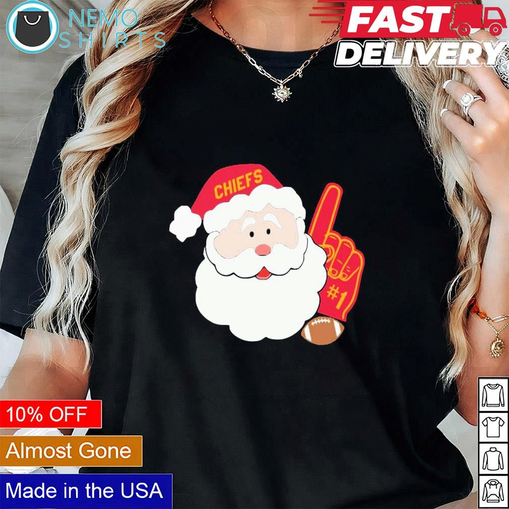 Santa Claus Kansas City Chiefs Christmas - Adult & Kids T-Shirts, Sweatshirts & Hoodies apparel design preview 1