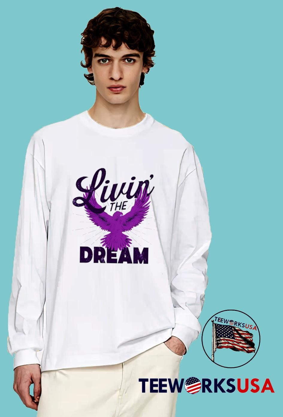 Livin' the Dream Eagles - Adult & Kids T-Shirts, Sweatshirts & Hoodies apparel design preview 4