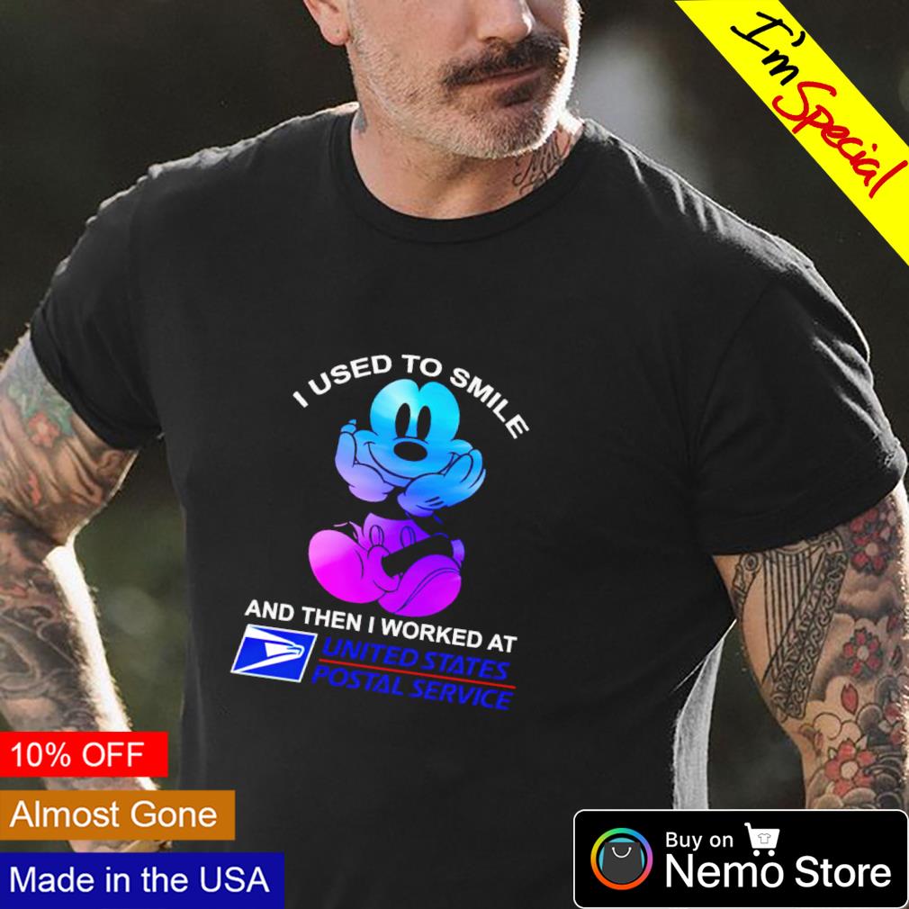 Mickey I used to smile and then worked at USPS - Adult & Kids T-Shirts, Sweatshirts & Hoodies apparel design preview 4