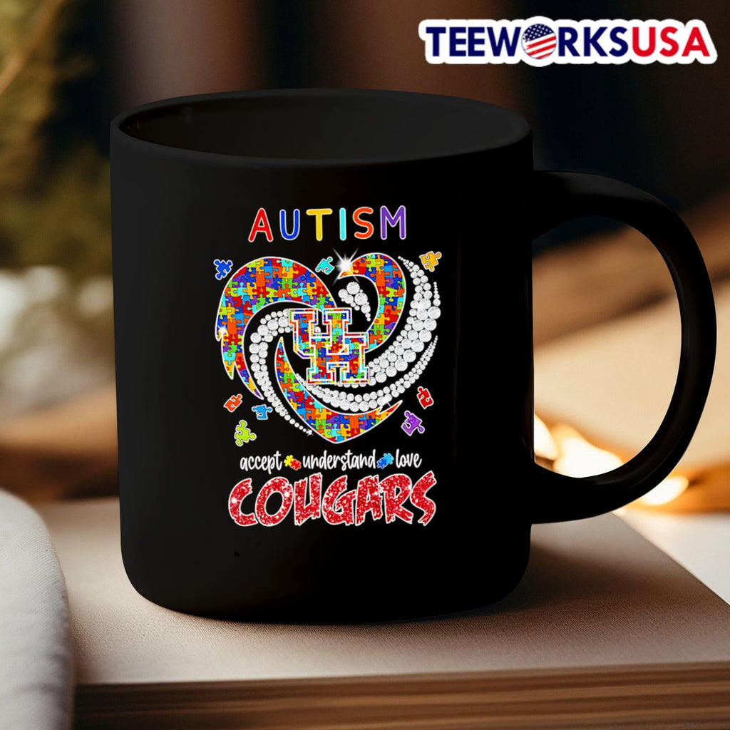 Autism accept understand love Cougars diamond heart - Adult & Kids T-Shirts, Sweatshirts & Hoodies apparel design preview 3