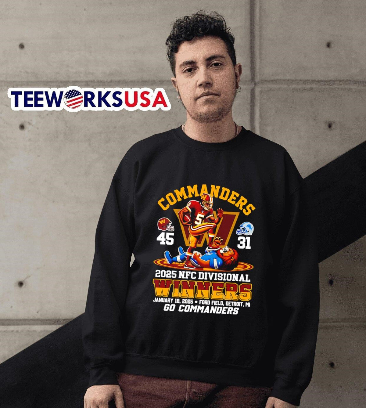 Washington Commanders 2025 NFC Divisional winners - Adult & Kids T-Shirts, Sweatshirts & Hoodies apparel design preview 6