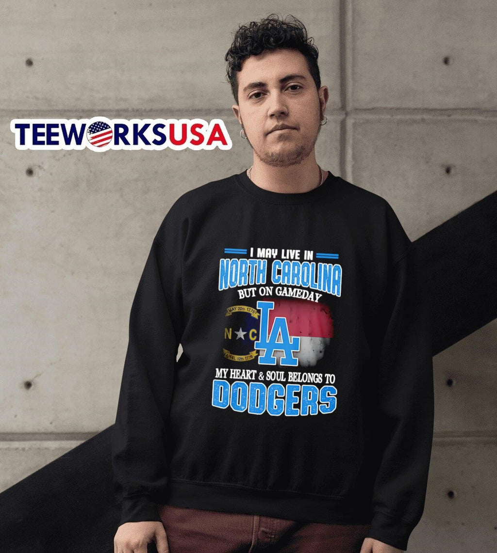 I may live in North Carolina but on gameday my heart - Adult & Kids T-Shirts, Sweatshirts & Hoodies apparel design preview 6