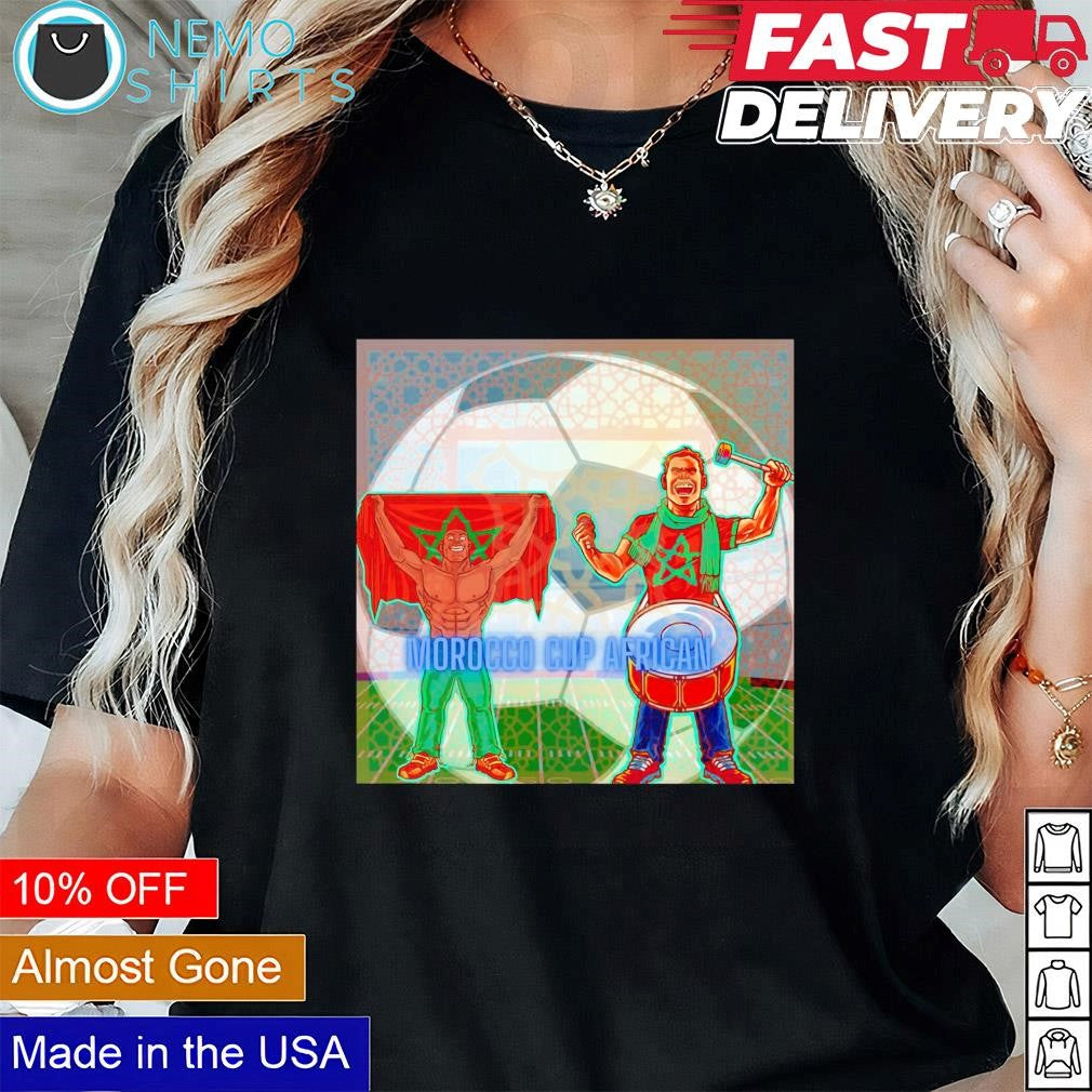 Morocco fans in African Cup - Adult & Kids T-Shirts, Sweatshirts & Hoodies apparel design preview 1