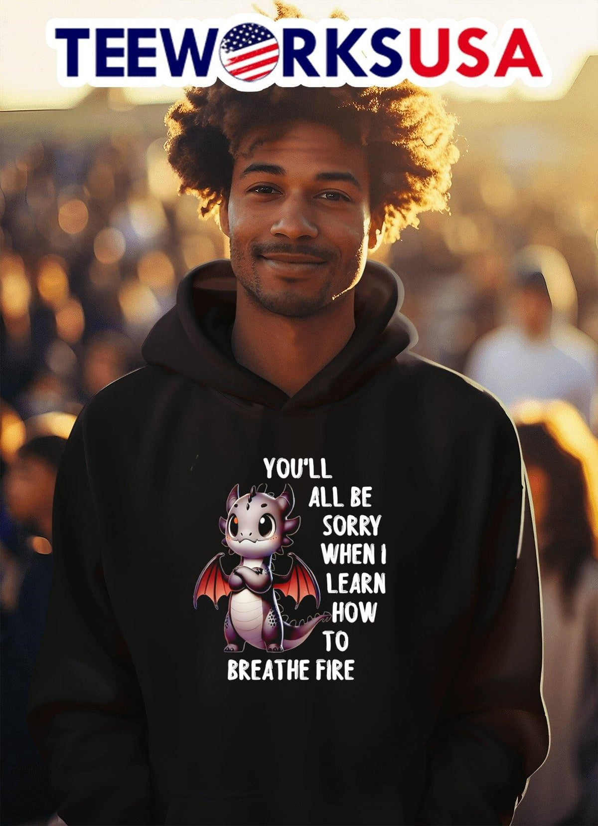 Dragon you'll all be sorry when I learn how to - Adult & Kids T-Shirts, Sweatshirts & Hoodies apparel design preview 2