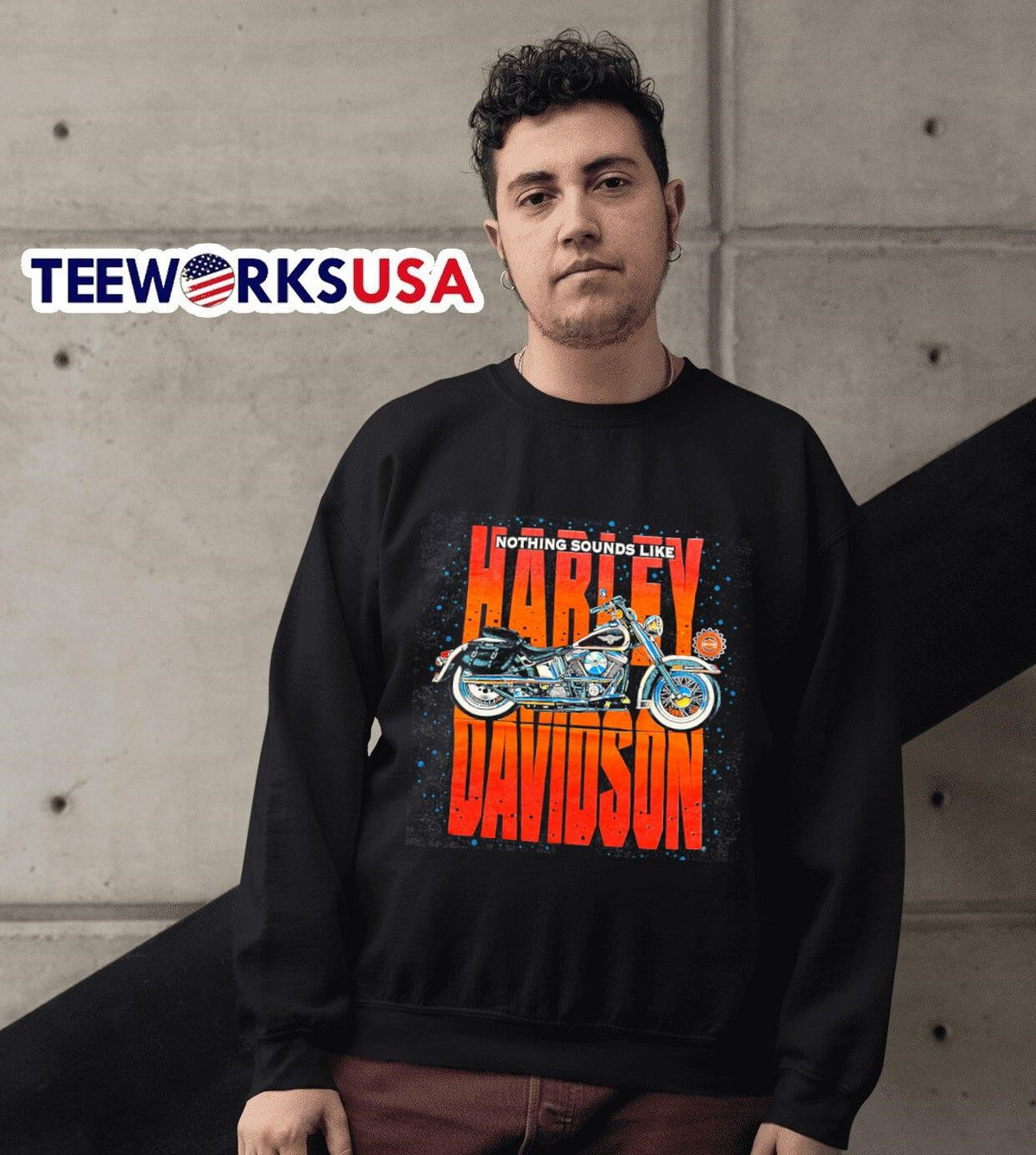 Nothing sounds like Harley Davidson motorbike - Adult & Kids T-Shirts, Sweatshirts & Hoodies apparel design preview 3