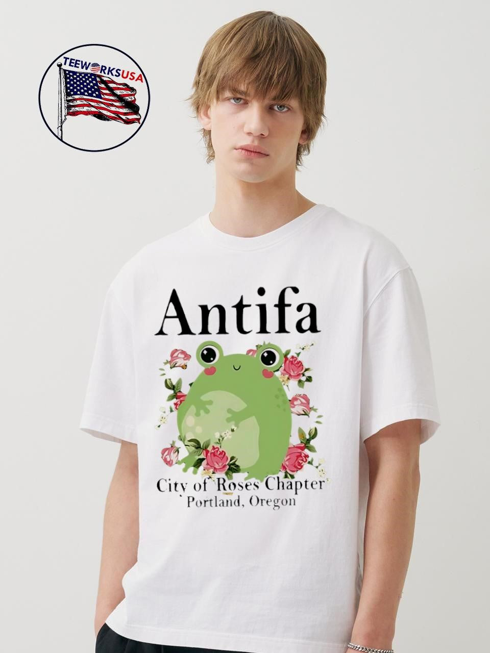 Antifa City of Roses Frog - Adult & Kids T-Shirts, Sweatshirts & Hoodies apparel design preview 1
