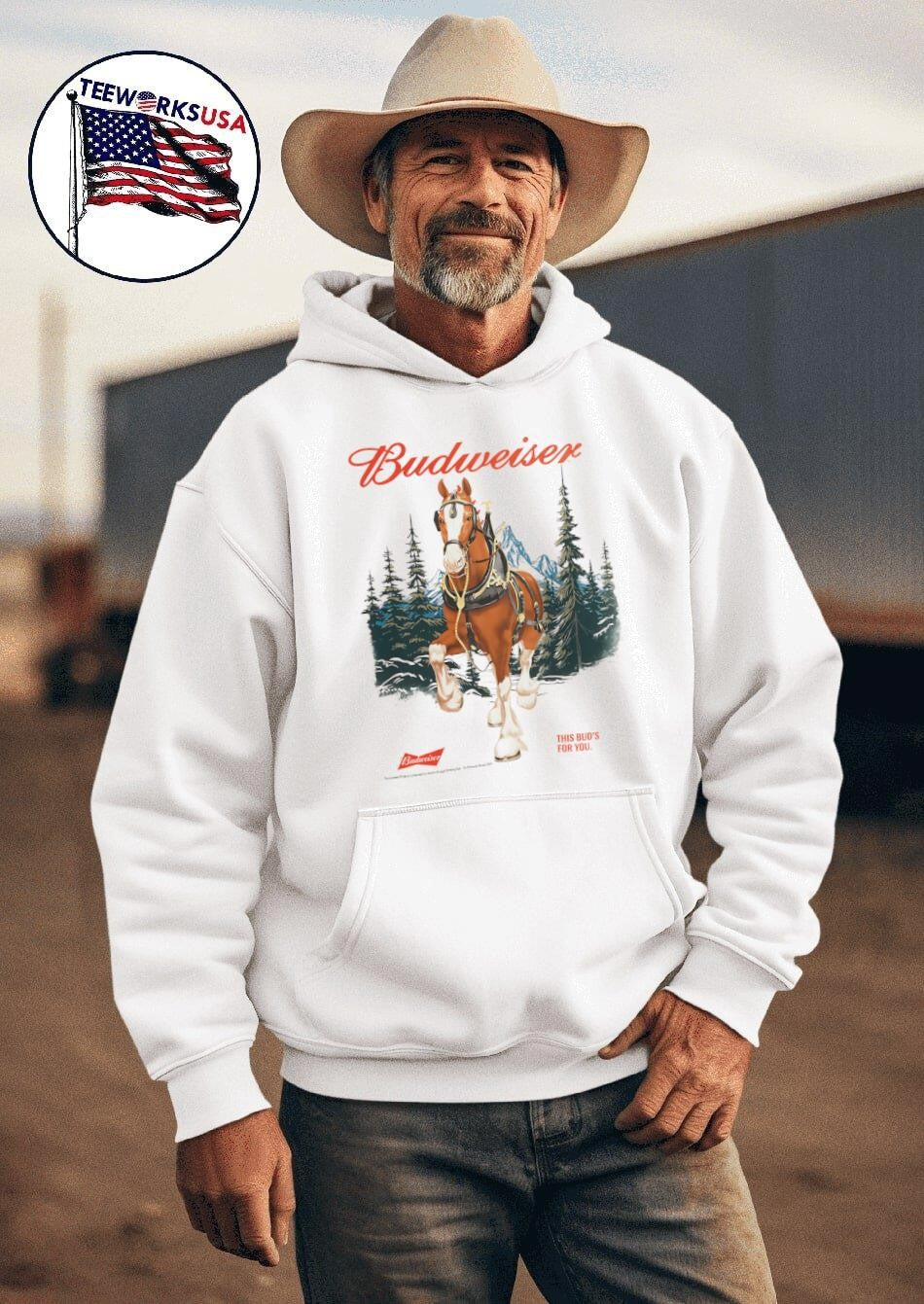 Budweiser this Bud's for you horse - Adult & Kids T-Shirts, Sweatshirts & Hoodies apparel design preview 2