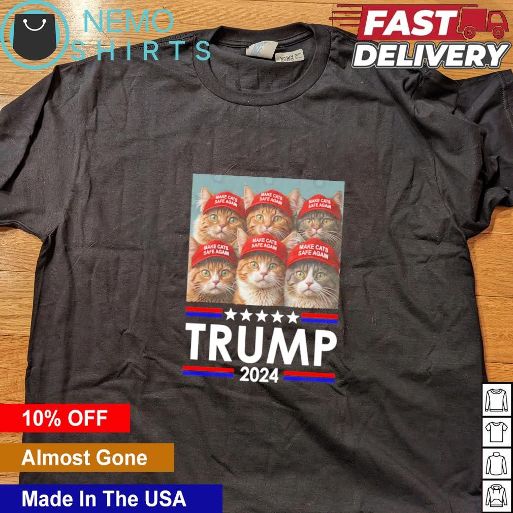 Trump 2024 make cats safe again debate - Adult & Kids T-Shirts, Sweatshirts & Hoodies apparel design preview 4