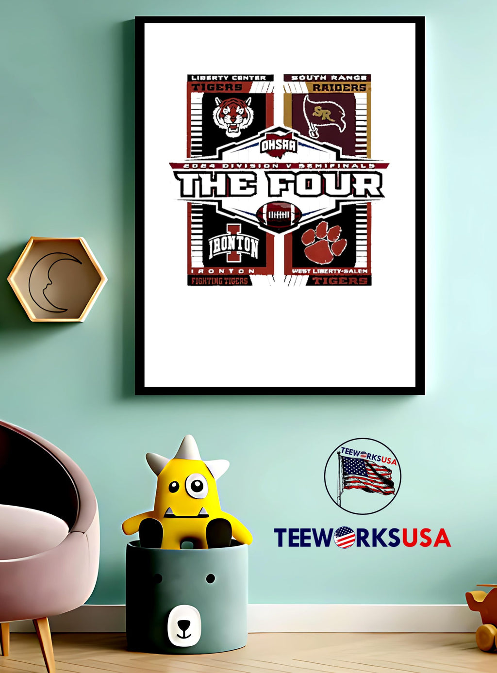 Ohsaa 2024 Division 5 Semifinals the Four Teams - Adult & Kids T-Shirts, Sweatshirts & Hoodies apparel design preview 4
