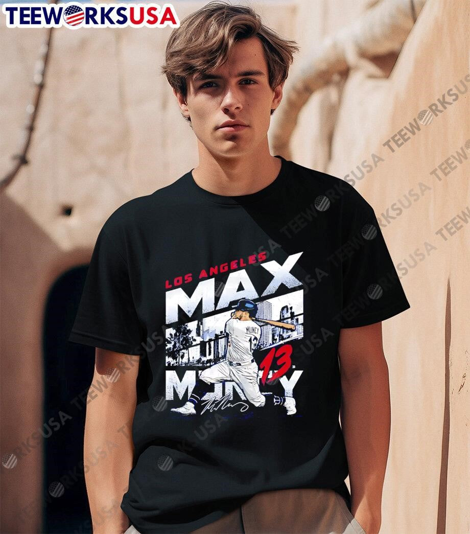 Los Angeles Baseball Max Muncy City Name signature - Adult & Kids T-Shirts, Sweatshirts & Hoodies apparel design preview 1