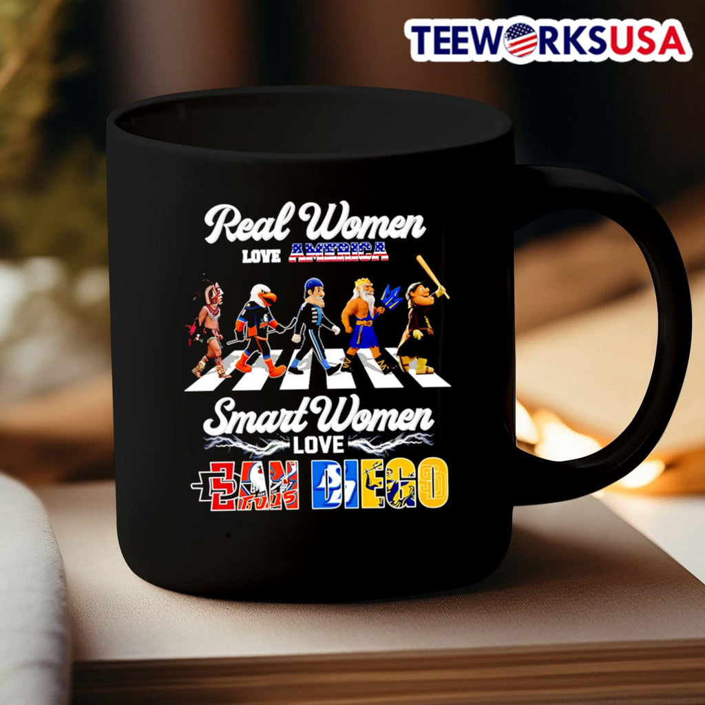 Real women love America smart San Diego mascot - Adult & Kids T-Shirts, Sweatshirts & Hoodies apparel design preview 3