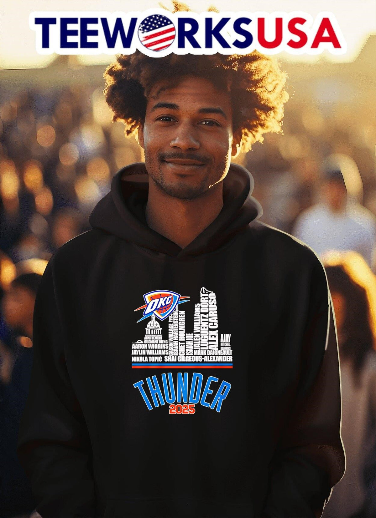 Skyline name OKC Thunder 2025 - Adult & Kids T-Shirts, Sweatshirts & Hoodies apparel design preview 2