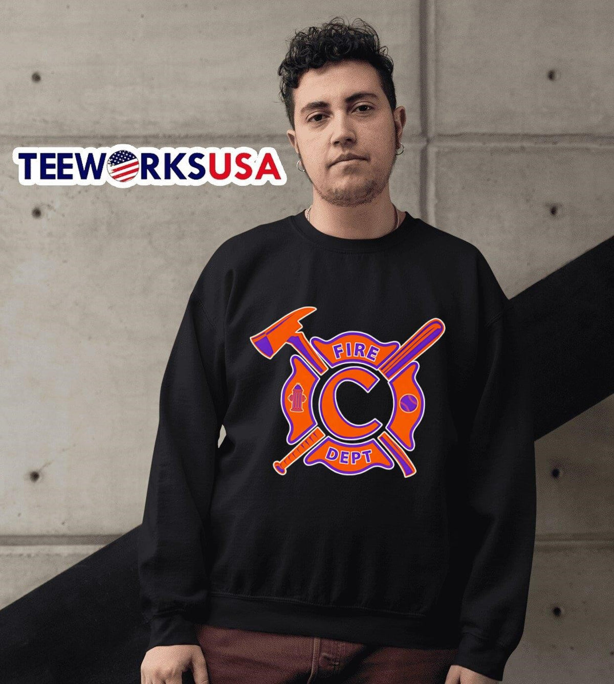Fire dept Clemson Tigers baseball - Adult & Kids T-Shirts, Sweatshirts & Hoodies apparel design preview 6
