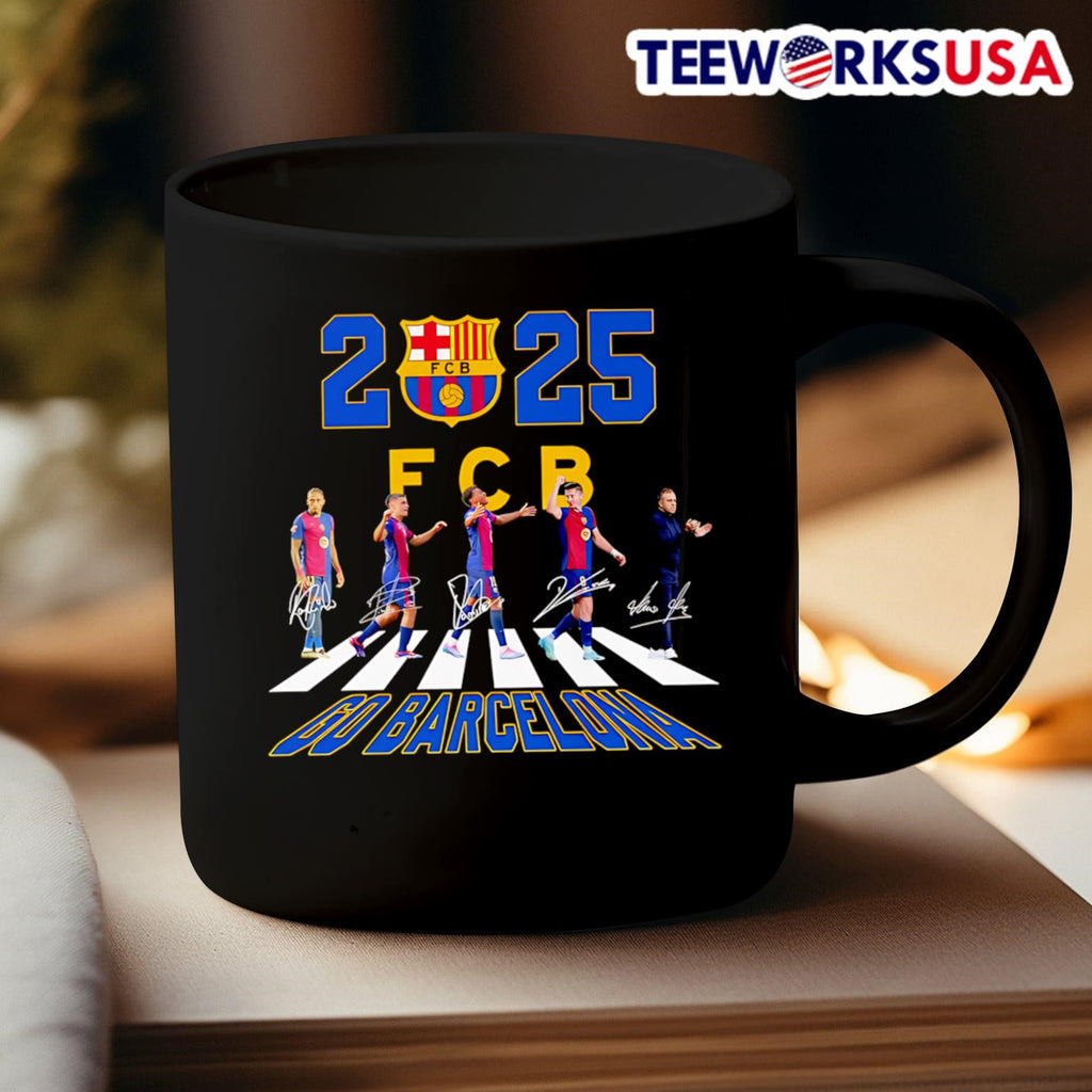 2025 go Barcelona Abbey Road signatures - Adult & Kids T-Shirts, Sweatshirts & Hoodies apparel design preview 3