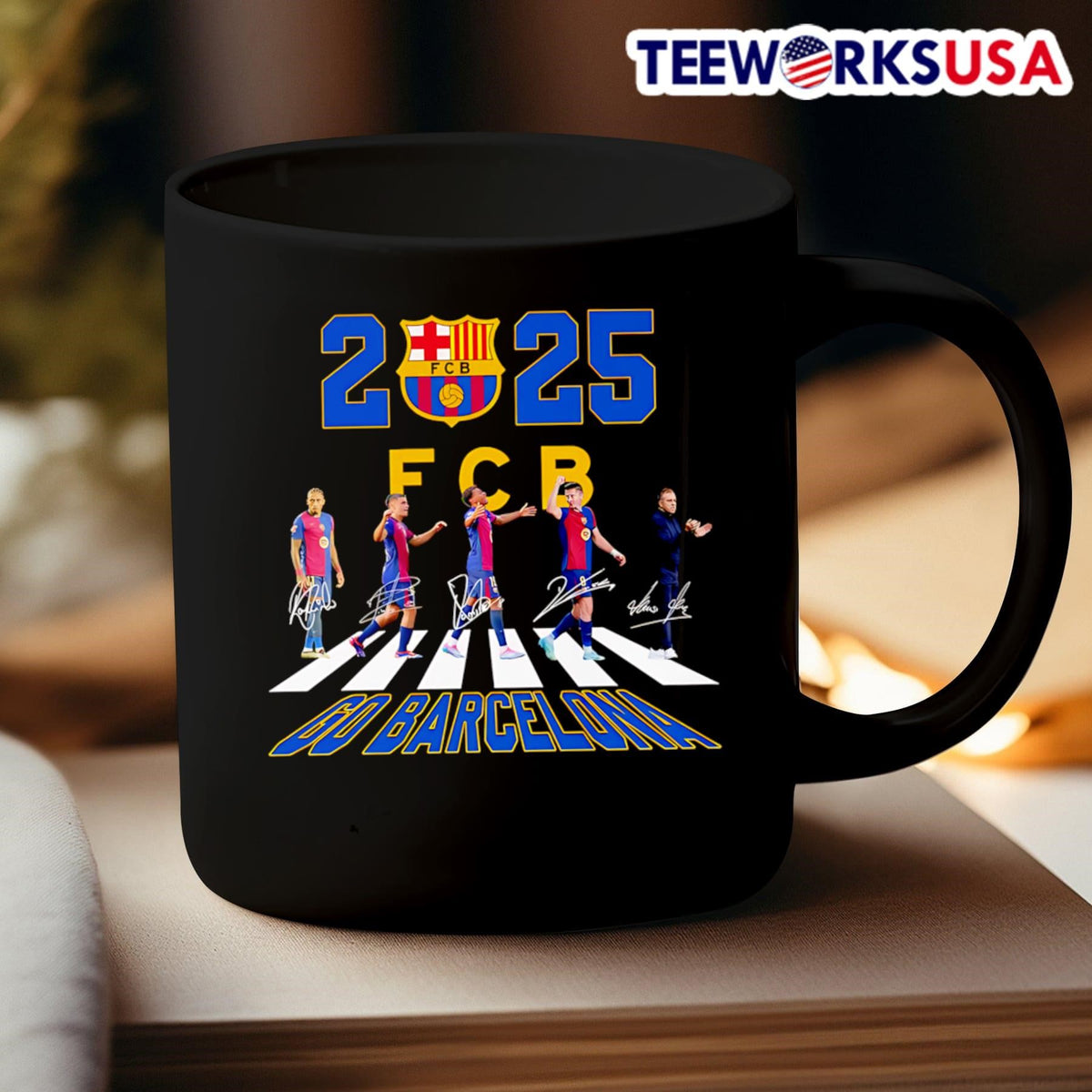 2025 go Barcelona Abbey Road signatures - Adult & Kids T-Shirts, Sweatshirts & Hoodies apparel design preview 3