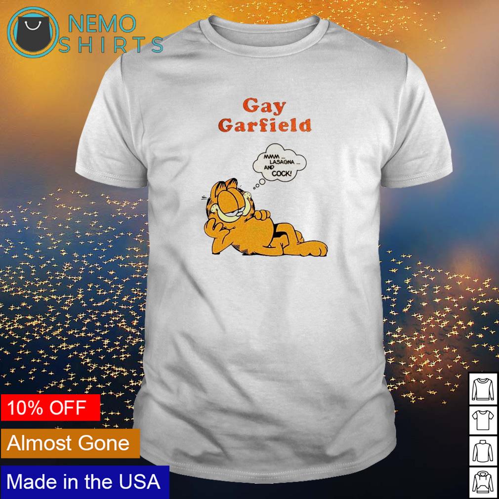 Gay Garfield mmm lasagna cock - Adult & Kids T-Shirts, Sweatshirts & Hoodies apparel design preview 1