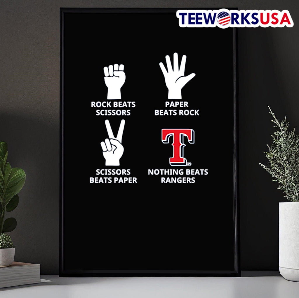 Rock beats scissors paper nothing Texas Rangers - Adult & Kids T-Shirts, Sweatshirts & Hoodies apparel design preview 5