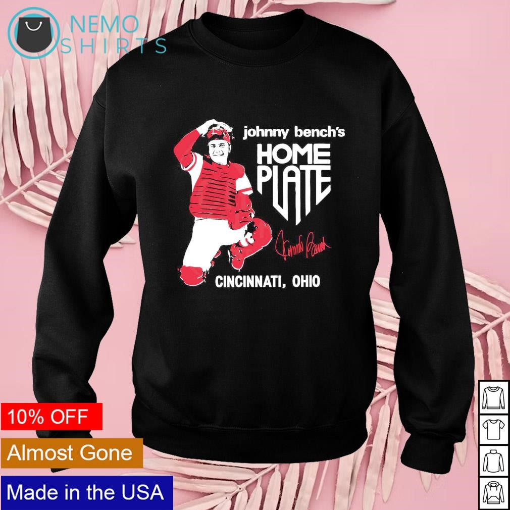 Johnny Bench's home plate restaurant Cincinnati Ohio - Adult & Kids T-Shirts, Sweatshirts & Hoodies apparel design preview 3