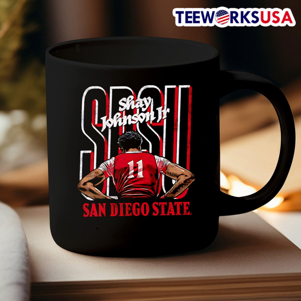 Demarshay Johnson Jr San Diego State illustrated - Adult & Kids T-Shirts, Sweatshirts & Hoodies apparel design preview 3