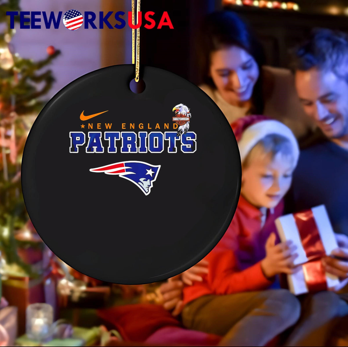 New England Patriots Eagle Harley Davidson - Adult & Kids T-Shirts, Sweatshirts & Hoodies apparel design preview 4