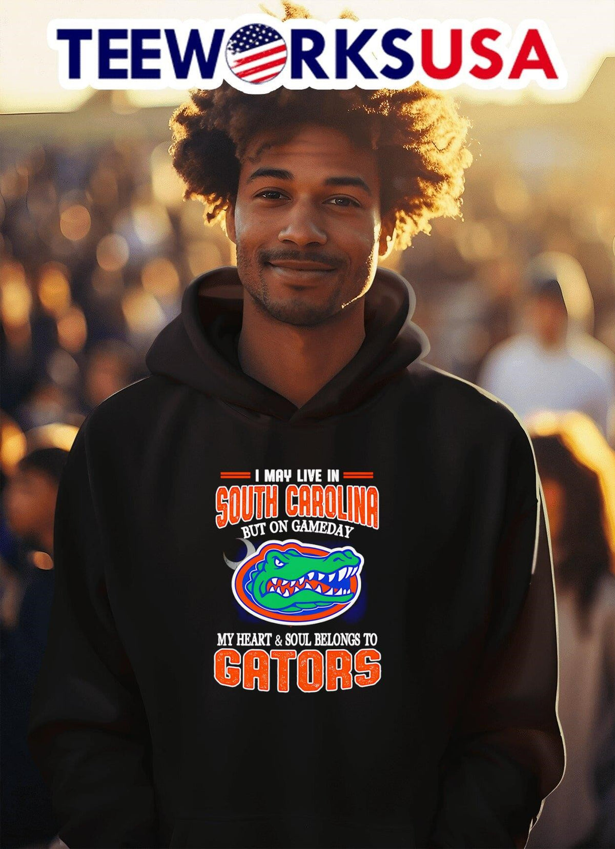 I may live in South Carolina but one gameday my heart - Adult & Kids T-Shirts, Sweatshirts & Hoodies apparel design preview 2