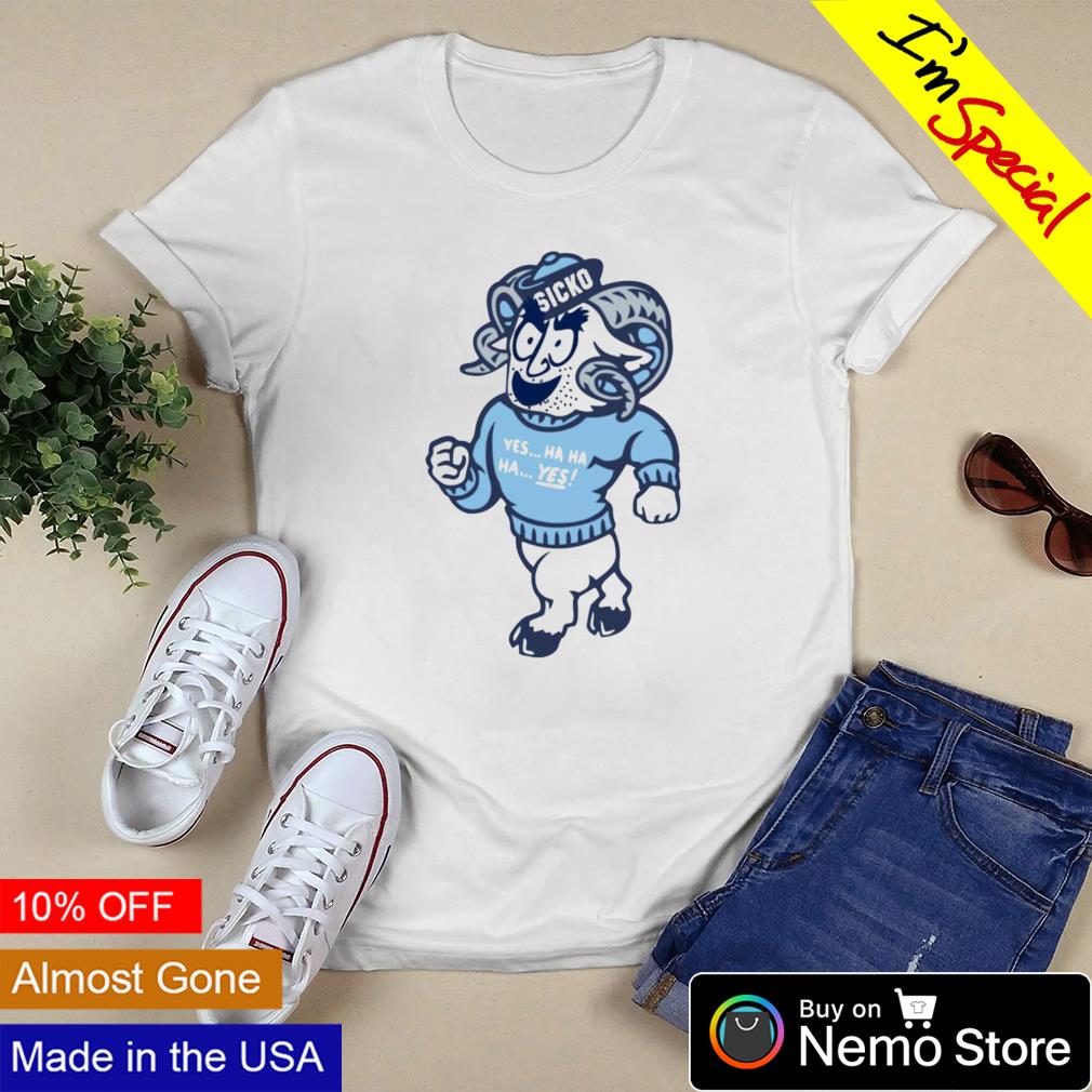 North Carolina Tar Heels mascot sicko yes hahaha - Adult & Kids T-Shirts, Sweatshirts & Hoodies apparel design preview 3