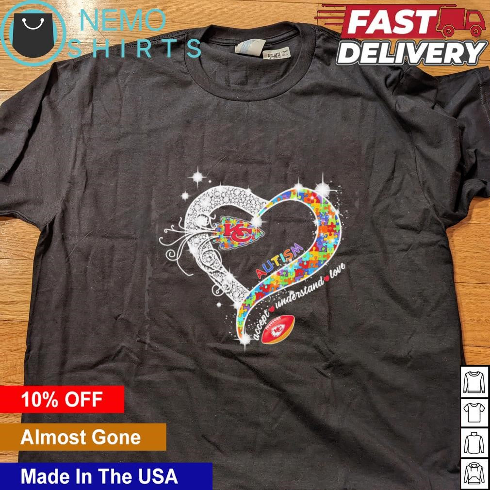 Kansas City Chiefs Autism accept understand love - Adult & Kids T-Shirts, Sweatshirts & Hoodies apparel design preview 4