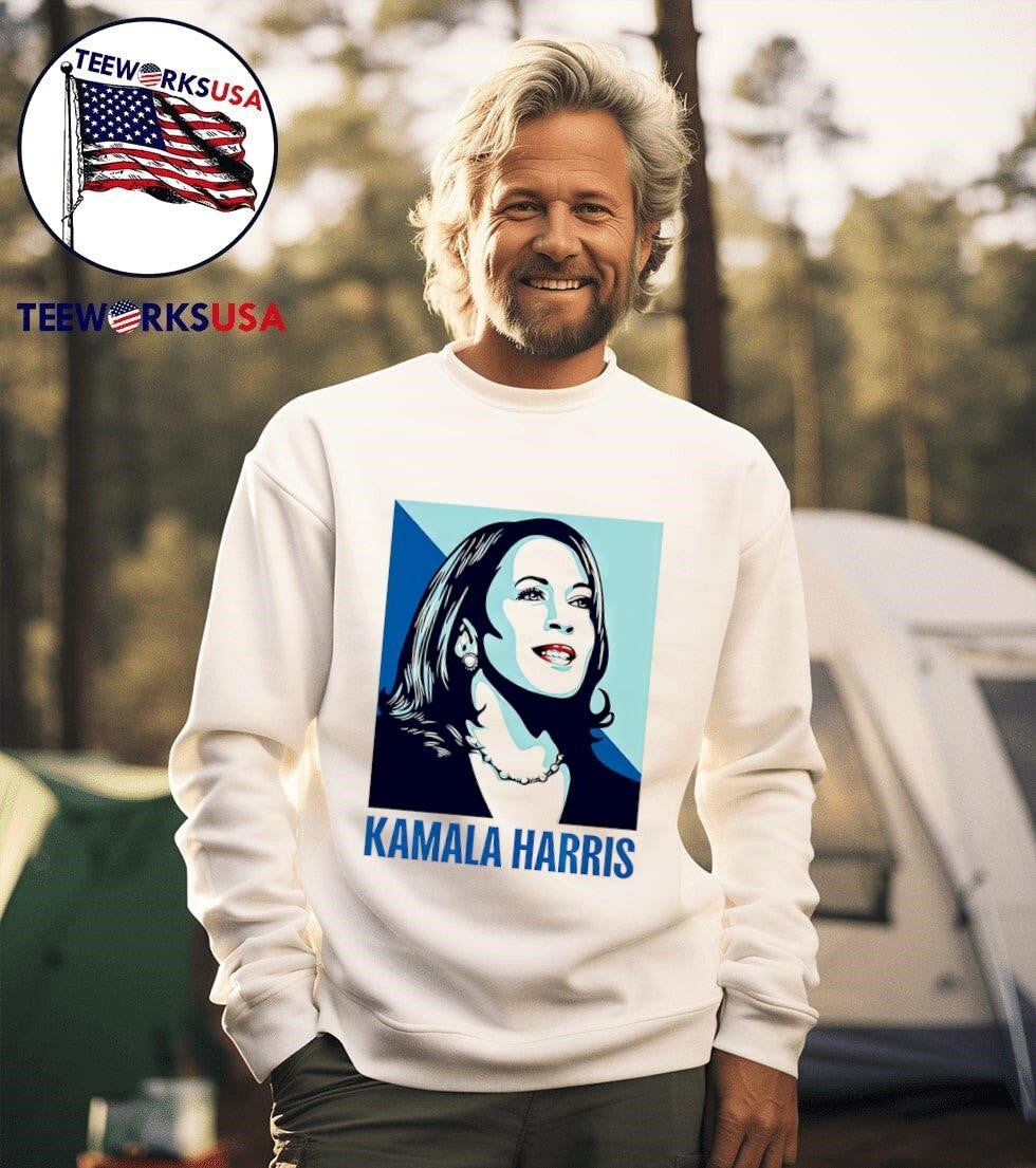 Forward Kamala Harris Shepard Fairey art style - Adult & Kids T-Shirts, Sweatshirts & Hoodies apparel design preview 3