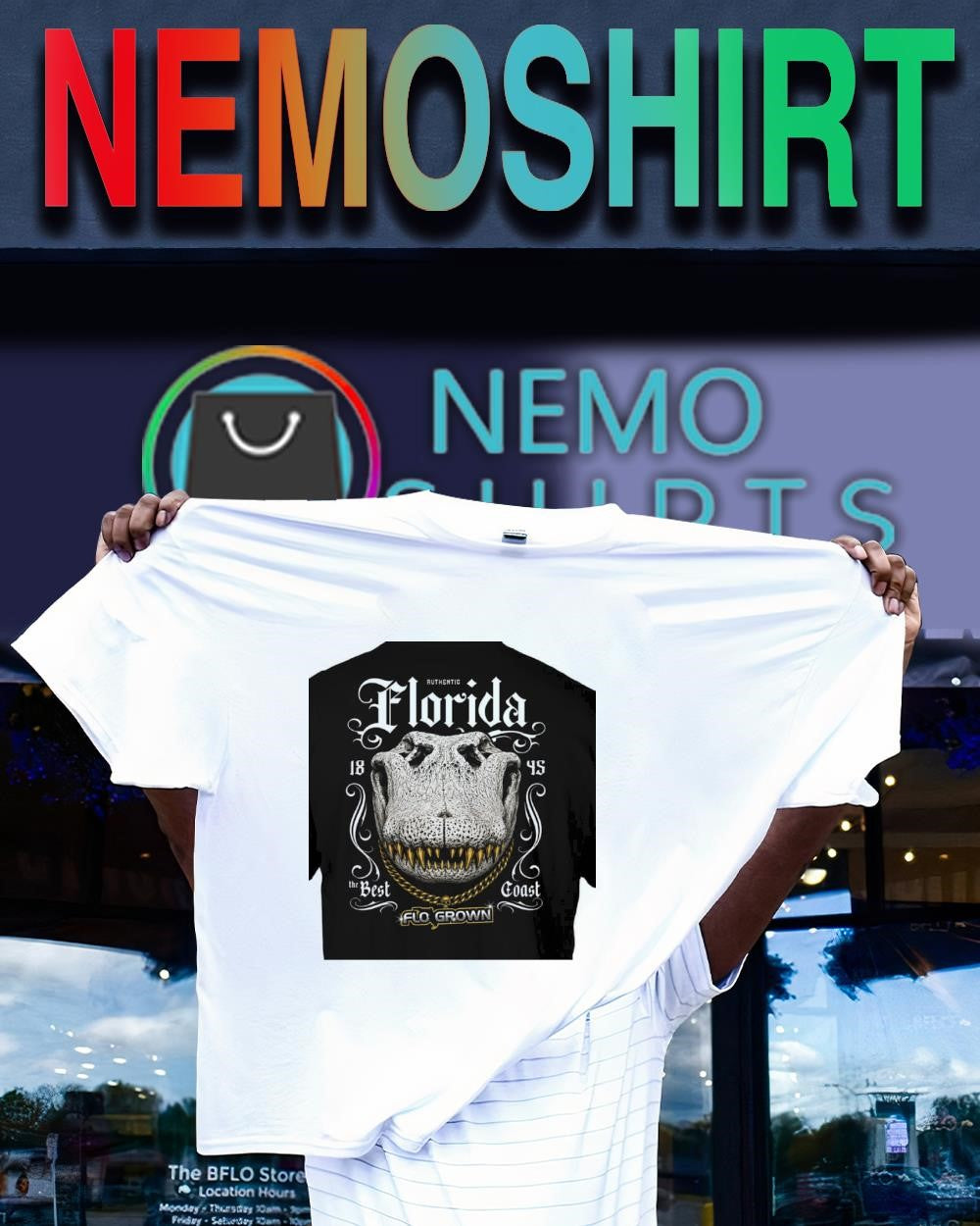 Florida gator authentic 1845 best coast - Adult & Kids T-Shirts, Sweatshirts & Hoodies apparel design preview 1