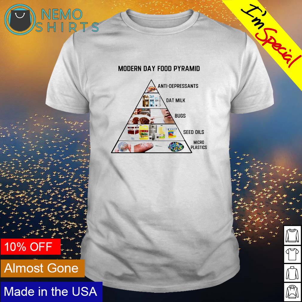 Modern day food pyramid anti depressants oat milk - Adult & Kids T-Shirts, Sweatshirts & Hoodies apparel design preview 1