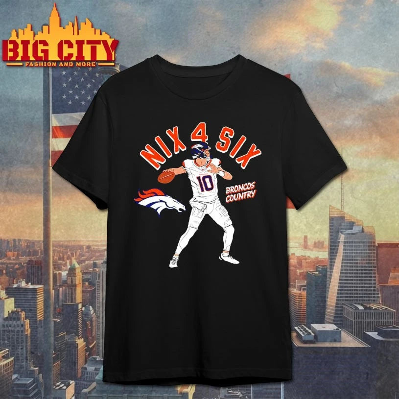 Denver Football Bo Nix Player Illustrative Pack - Adult & Kids T-Shirts, Sweatshirts & Hoodies apparel design preview 1
