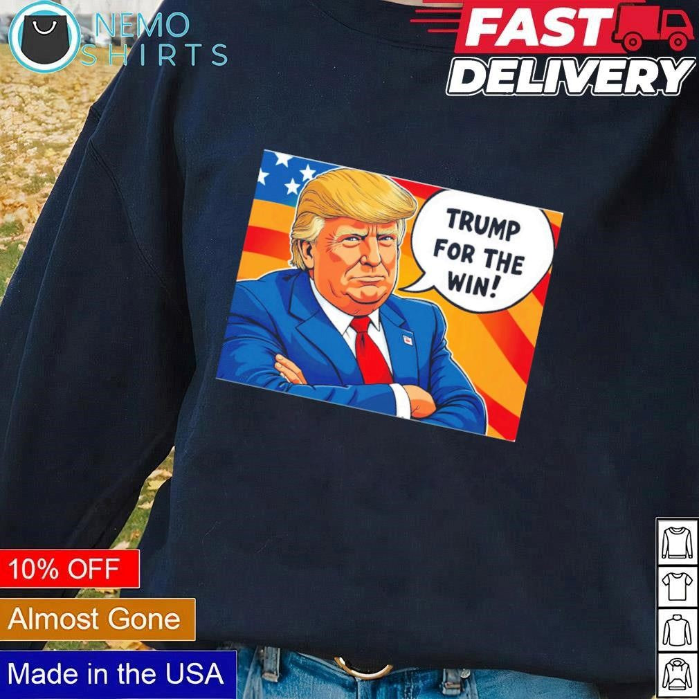 Trump for the win cartoon - Adult & Kids T-Shirts, Sweatshirts & Hoodies apparel design preview 1