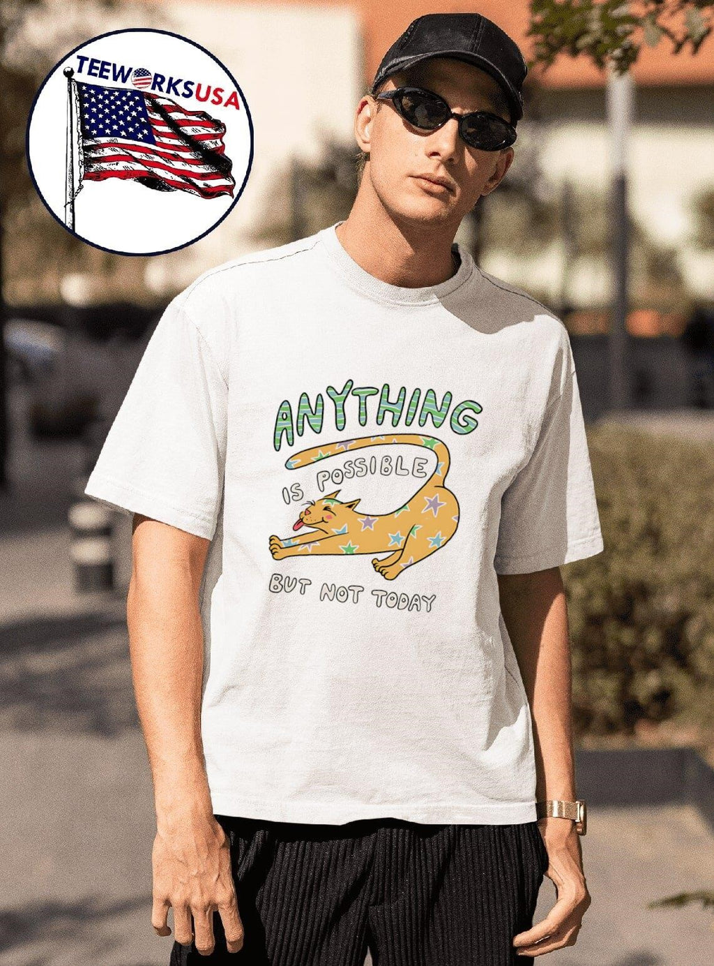 Anything is possible but not today cat - Adult & Kids T-Shirts, Sweatshirts & Hoodies apparel design preview 1