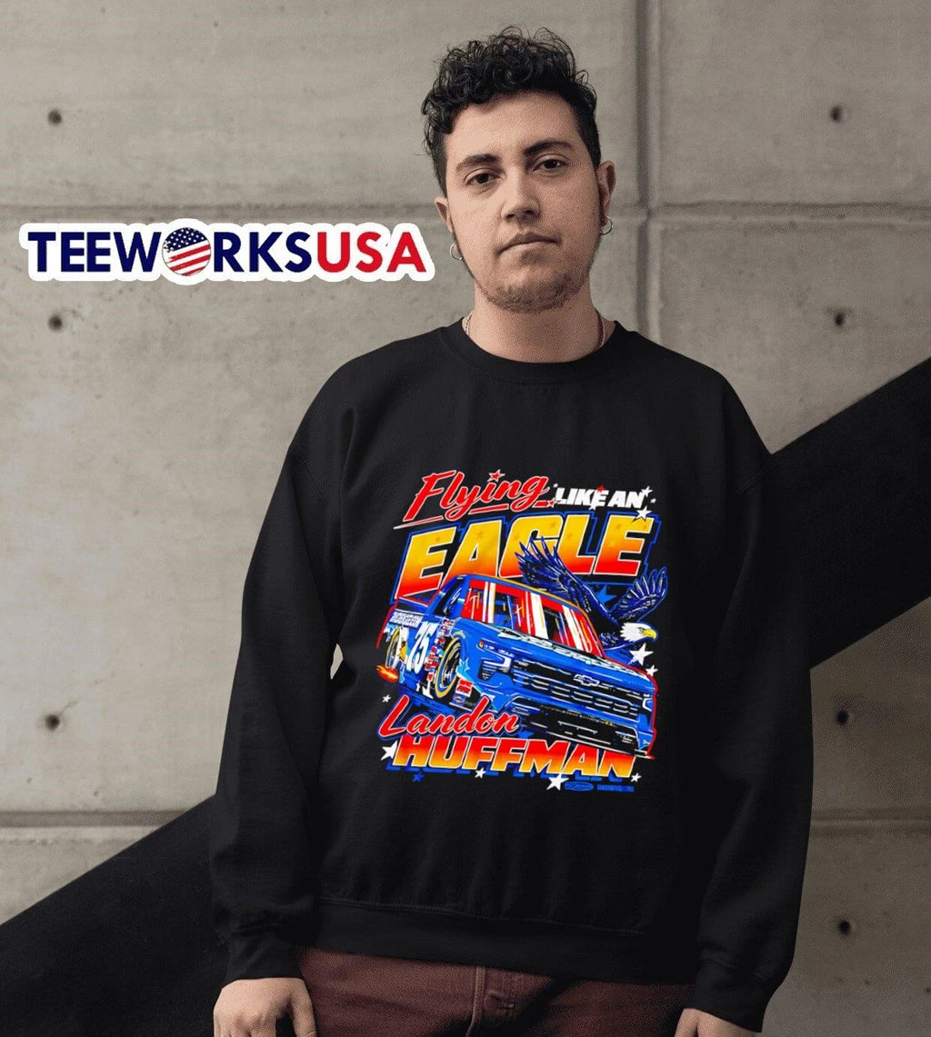 Flying Like an Eagle Landon Huffman Race Truck - Adult & Kids T-Shirts, Sweatshirts & Hoodies apparel design preview 6