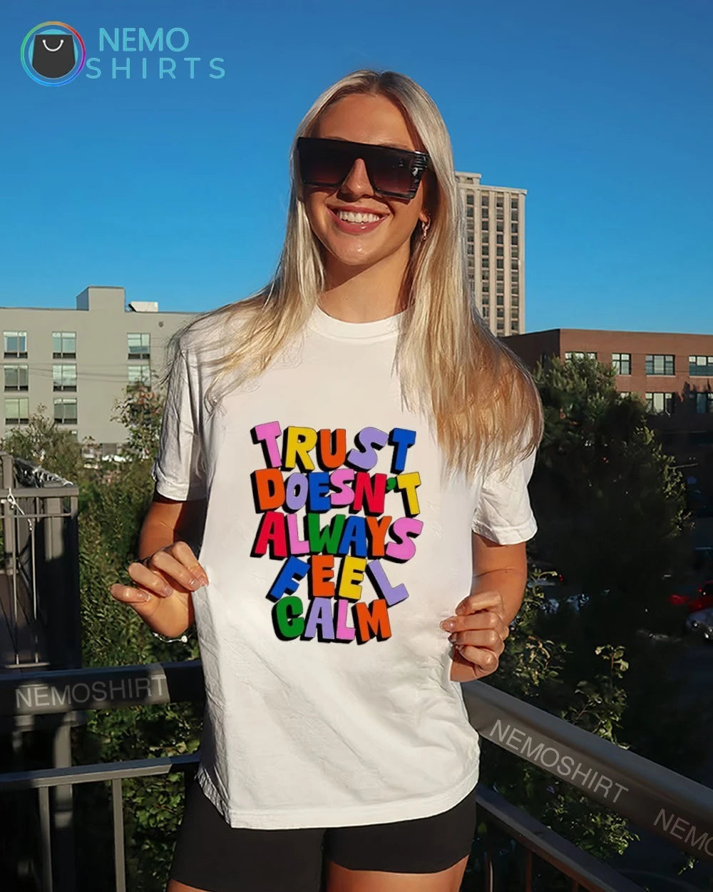 Trust Doesn't Always Feel Calm inspirational quote - Adult & Kids T-Shirts, Sweatshirts & Hoodies apparel design preview 7