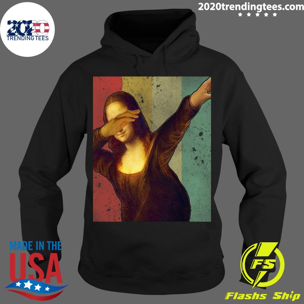 Dabbing Mona Lisa Retro Leonardo Da Vinci - Adult & Kids T-Shirts, Sweatshirts & Hoodies apparel design preview 2