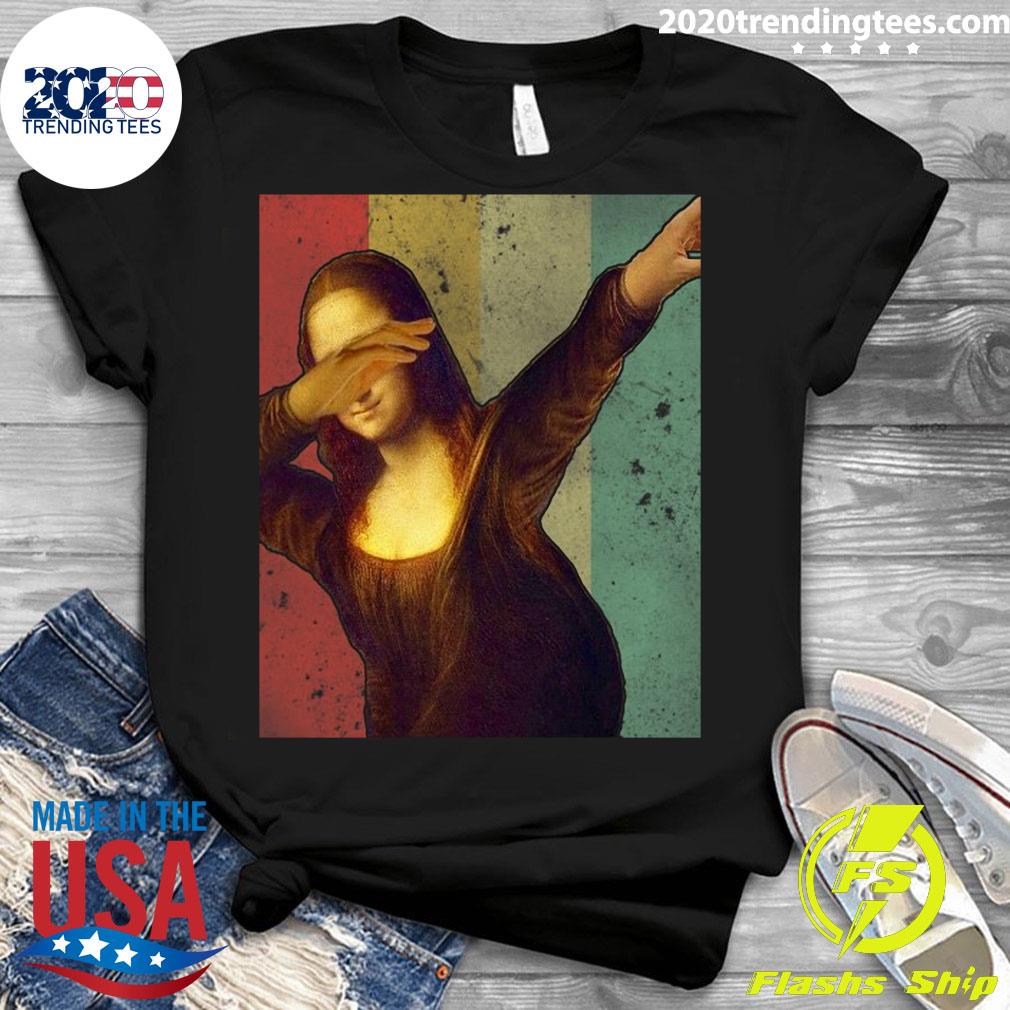 Dabbing Mona Lisa Retro Leonardo Da Vinci - Adult & Kids T-Shirts, Sweatshirts & Hoodies apparel design preview 3