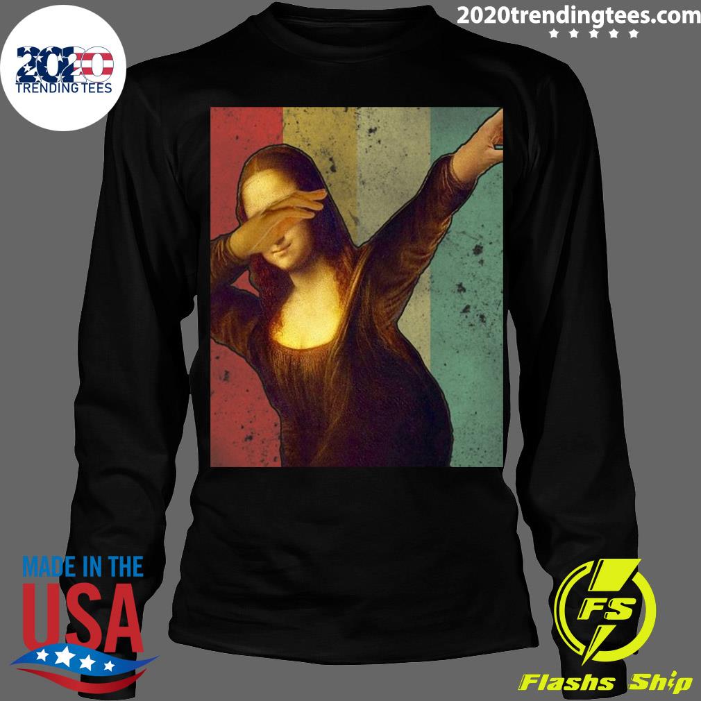 Dabbing Mona Lisa Retro Leonardo Da Vinci - Adult & Kids T-Shirts, Sweatshirts & Hoodies apparel design preview 4