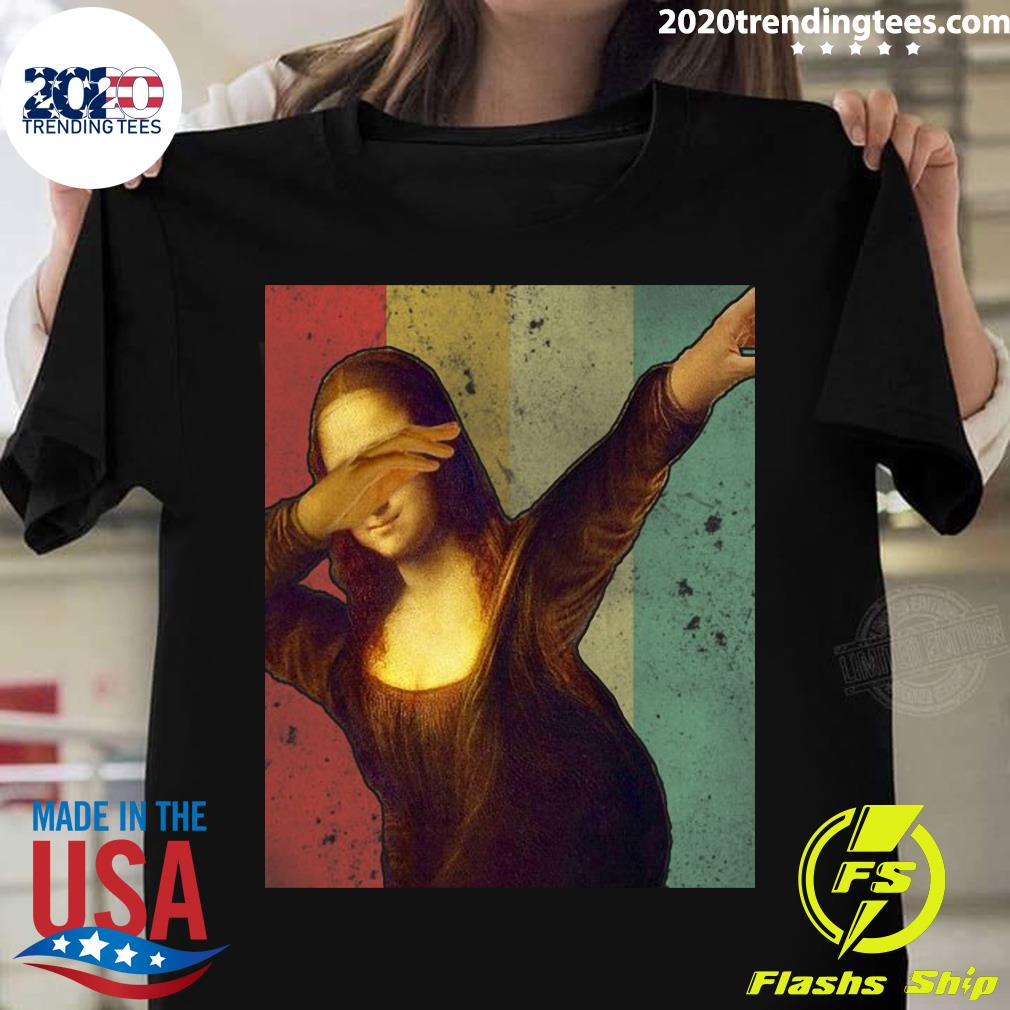 Dabbing Mona Lisa Retro Leonardo Da Vinci - Adult & Kids T-Shirts, Sweatshirts & Hoodies apparel design preview 1