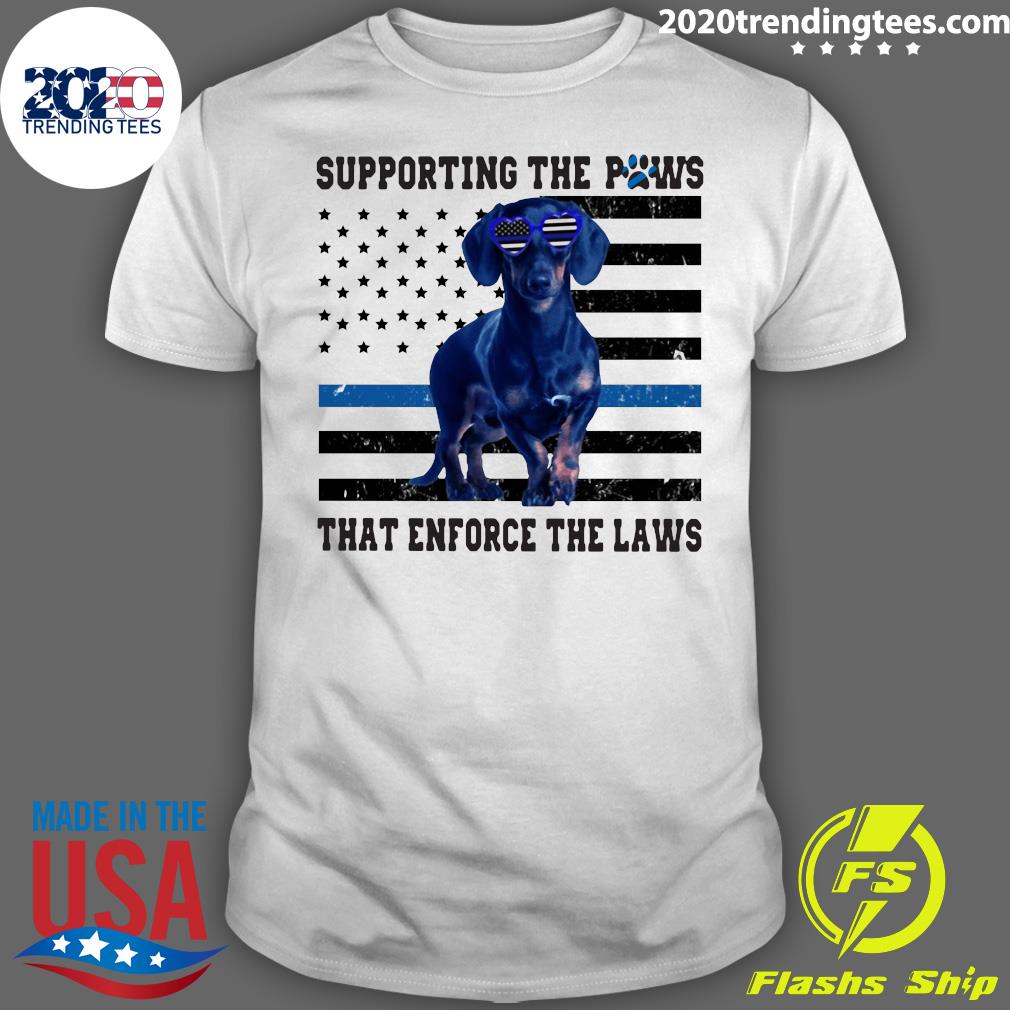 Dachshund Independence Supporting The Paws That - Adult & Kids T-Shirts, Sweatshirts & Hoodies apparel design preview 1
