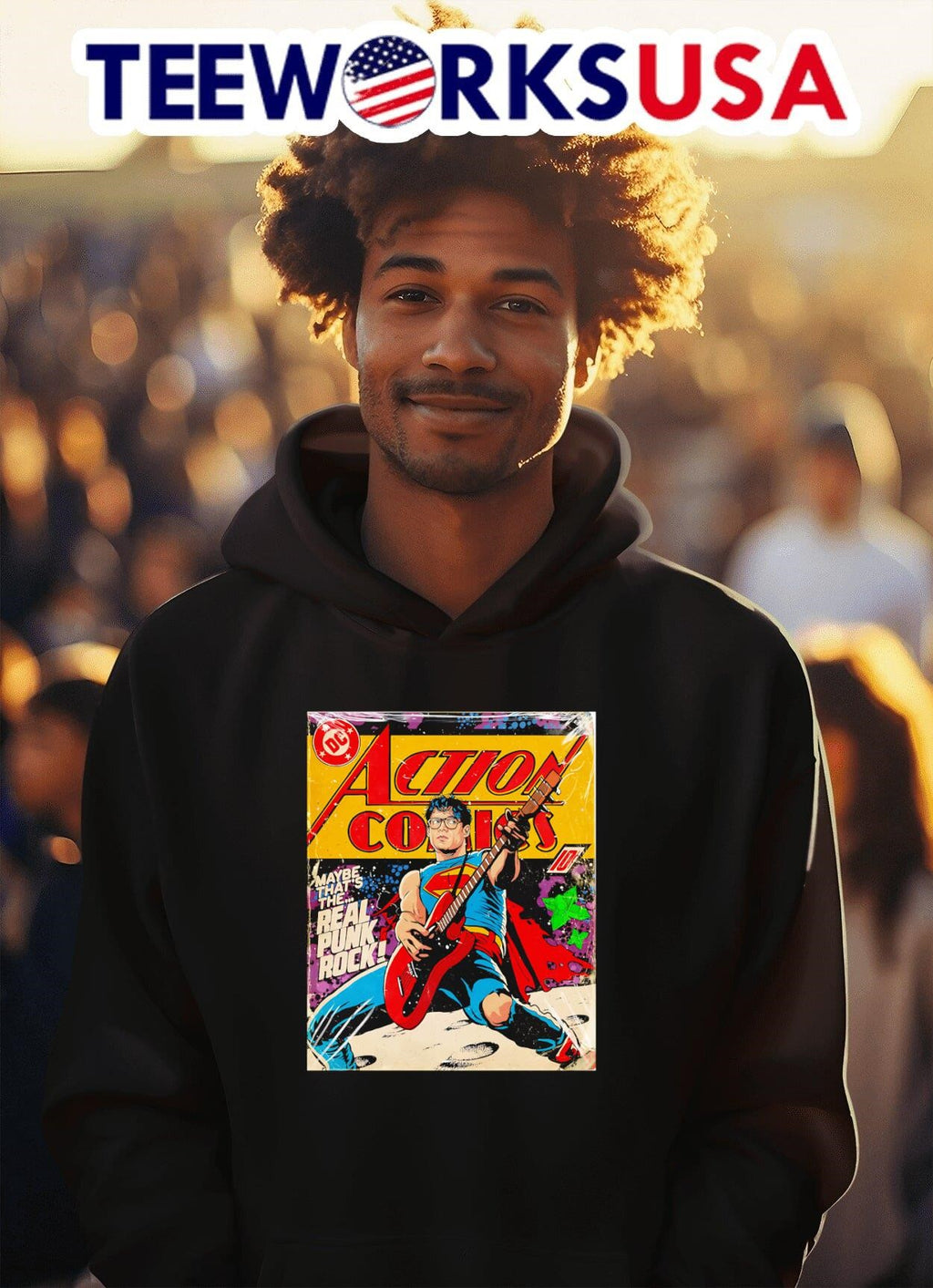 Superman maybe that's the real punk rock - Adult & Kids T-Shirts, Sweatshirts & Hoodies apparel design preview 2