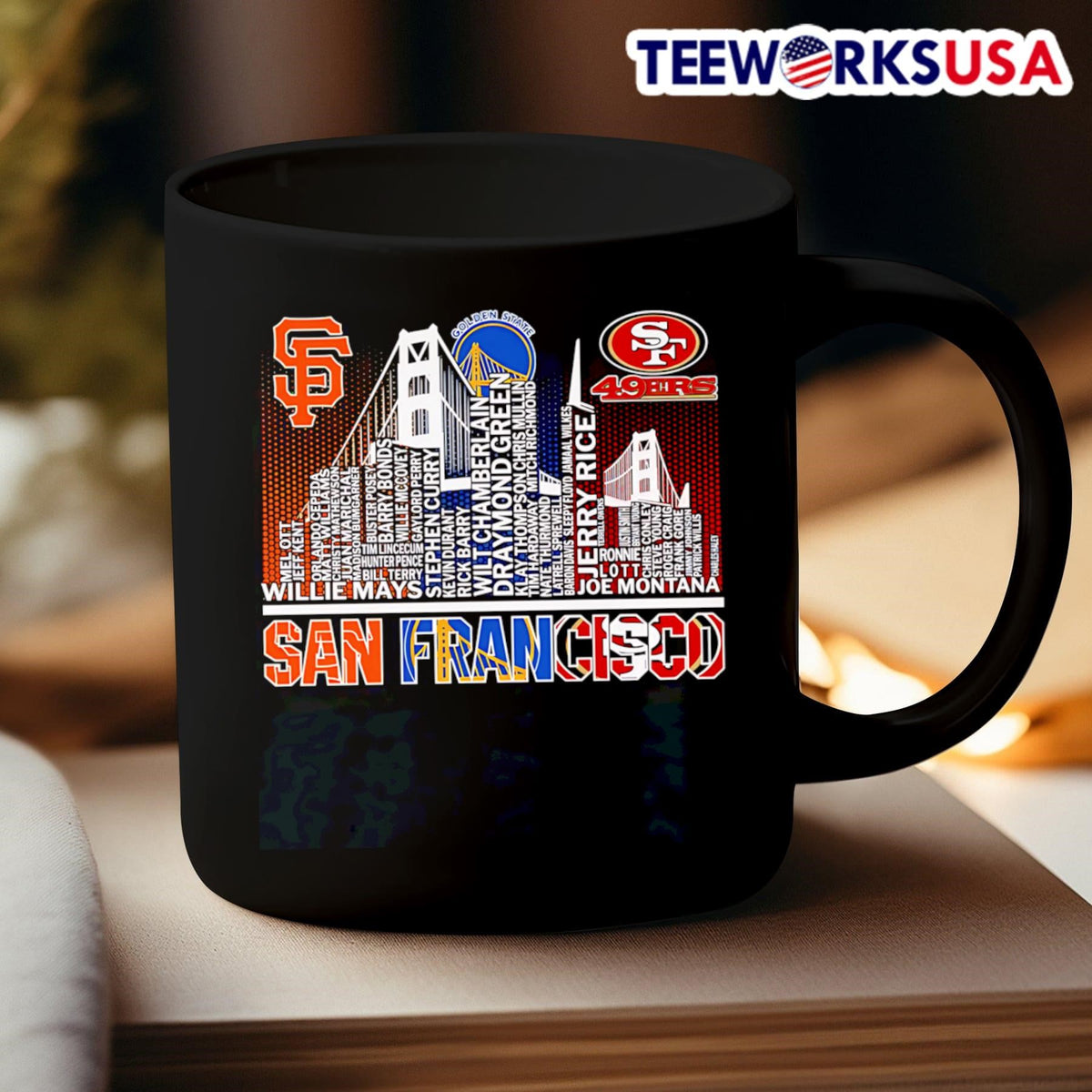 Skyline San Francisco sports team players name - Adult & Kids T-Shirts, Sweatshirts & Hoodies apparel design preview 3